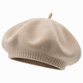 Béret taille unique en maille beige - souple et confortable