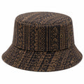 Chapeau bob taille unique en textile marron noir à motifs géométriques décontracté