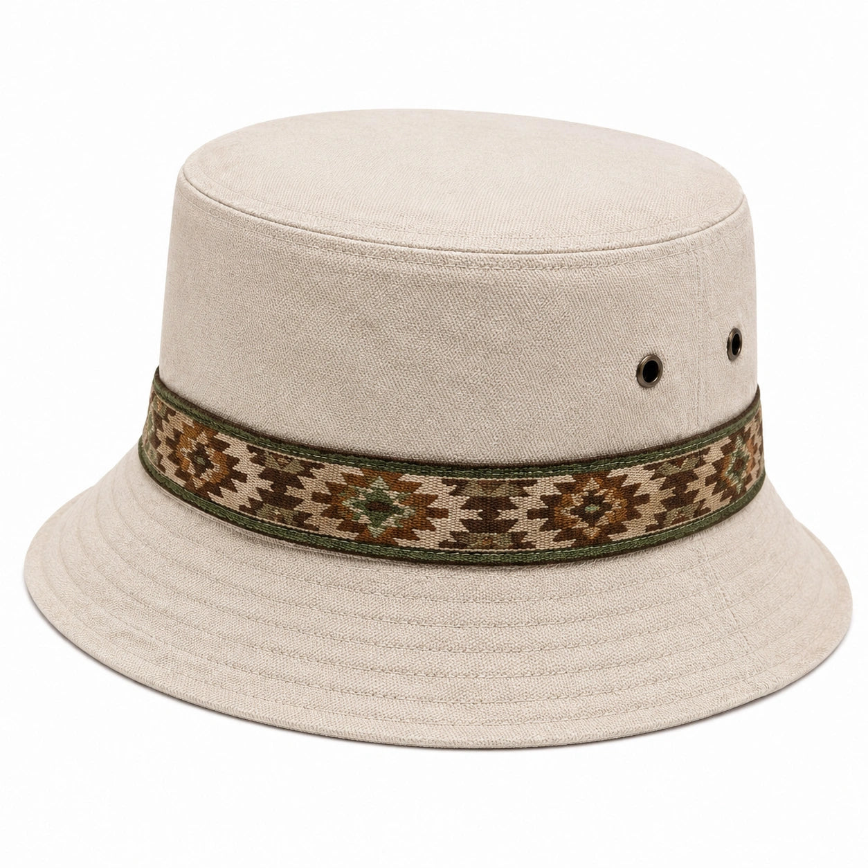Chapeau bob taille unique en tissu texturé beige style décontracté