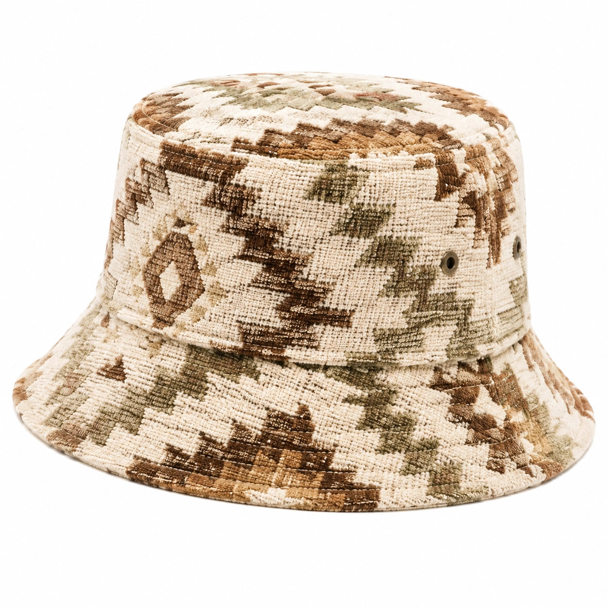 Chapeau bob taille unique en tissu beige marron vert à motif camouflage respirant
