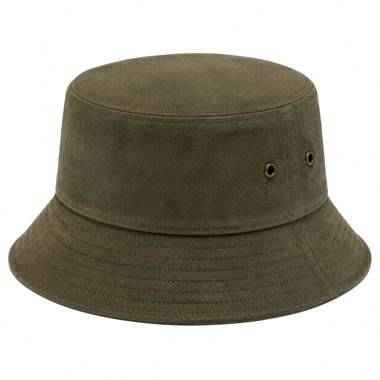 Chapeau bob taille unique en textile kaki avec œillets style décontracté