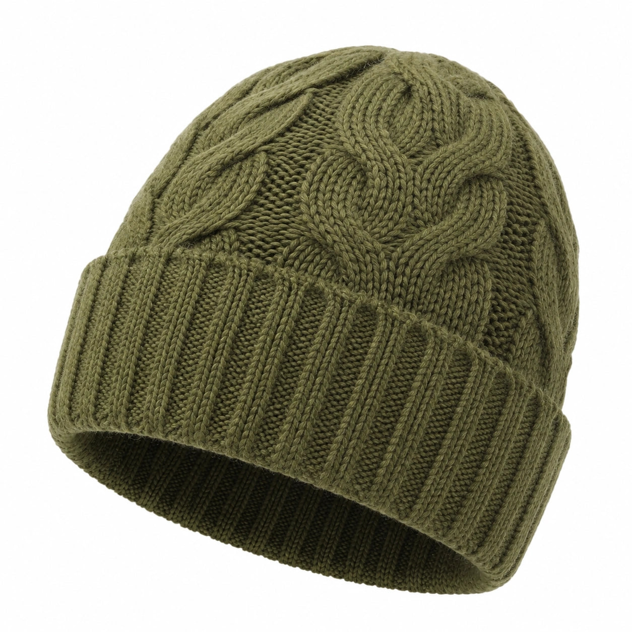 Bonnet taille unique en maille jaune moutarde à revers style côtelé