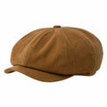 Casquette gavroche taille unique effet suédine marron style rétro