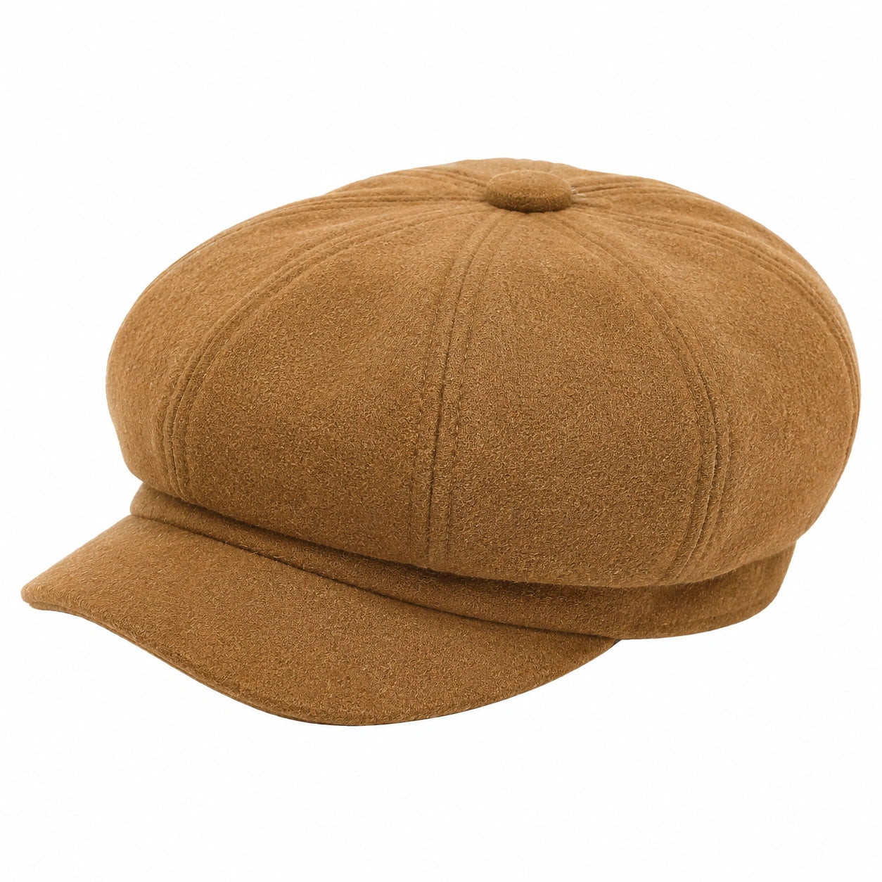 Casquette plate taille unique en tissu marron ajustable style classique