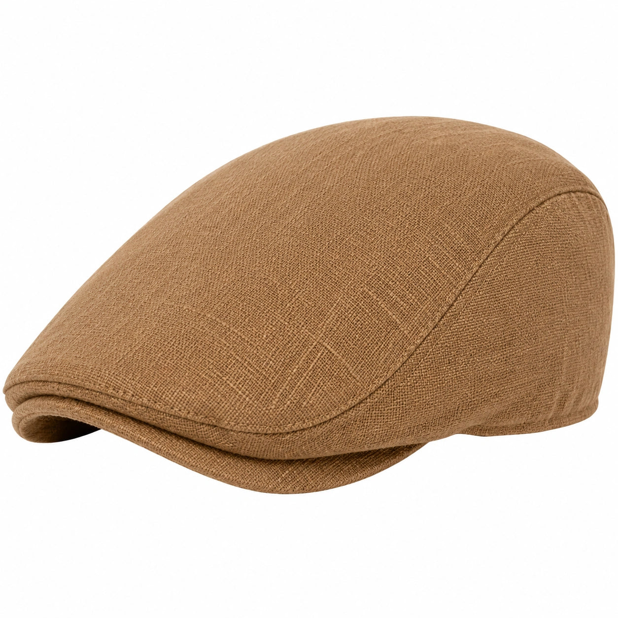 Casquette plate taille unique marron en tissu texturé style classique