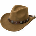 Chapeau cowboy taille unique en paille beige avec bandeau brun style western