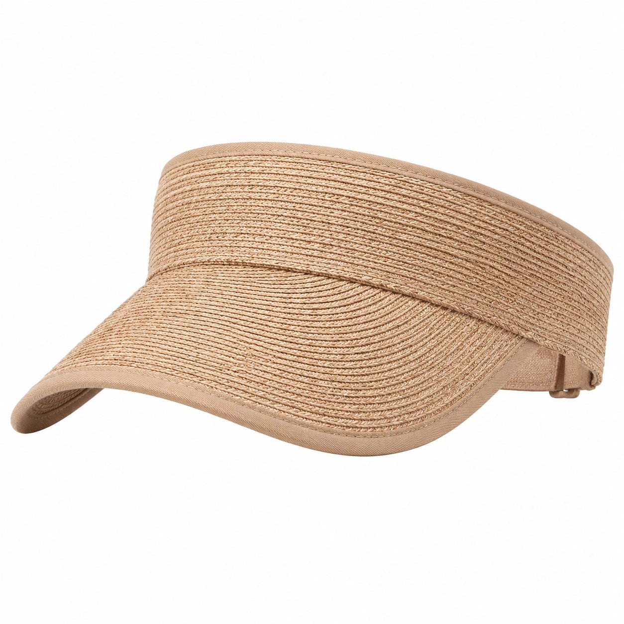 Visière taille unique beige en textile tissé réglable pour protection solaire